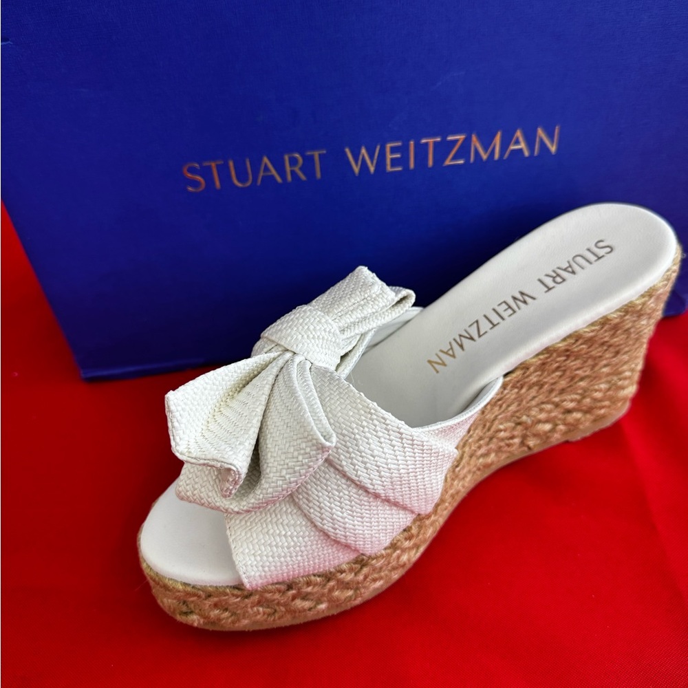 Stuart Weitzman Cream Wedge Sandals